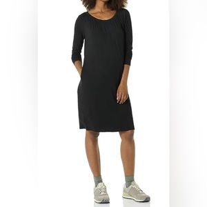 Women’s Maternity Black Long Sleeved Casual Lounge Dress, Sz SMALL